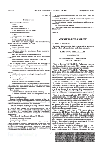 Decreto ufficiale Bollino